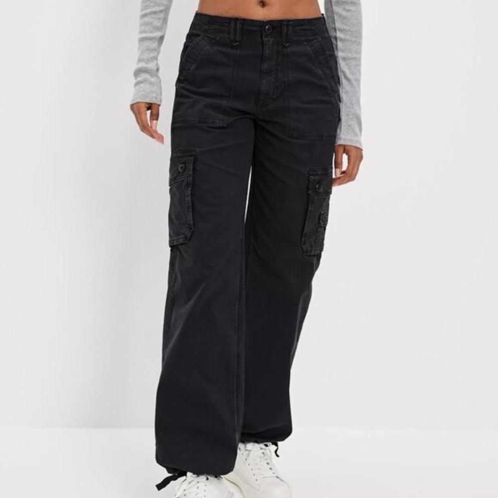 American Eagle Outfitters Black Stretch Cargo Pants